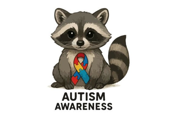 Autism Awareness Raccoon Clipart Review