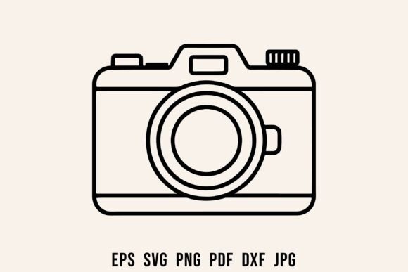 Camera Silhouette Vector Clipart Design