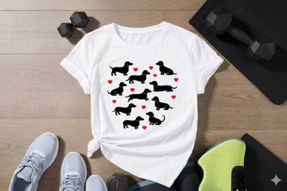 Dachshund Silhouette with Heart Clipart Review