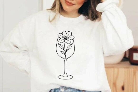 Flower Wine Glass Clipart Vector Review