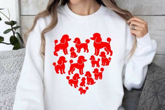 Heart Poodle SVG Clipart Silhouette