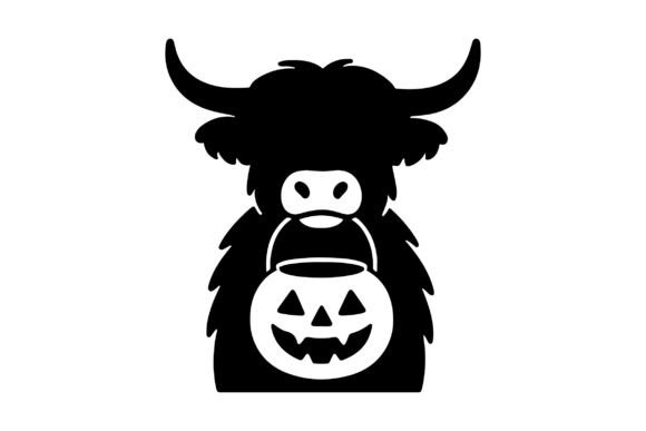 Highland Cow Holding Halloween Basket Review