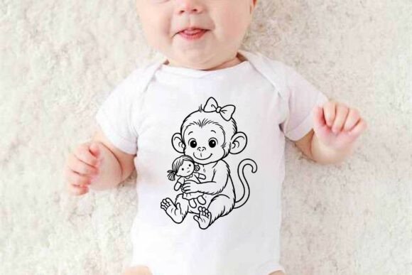 Little Monkey Playing Clipart Vector