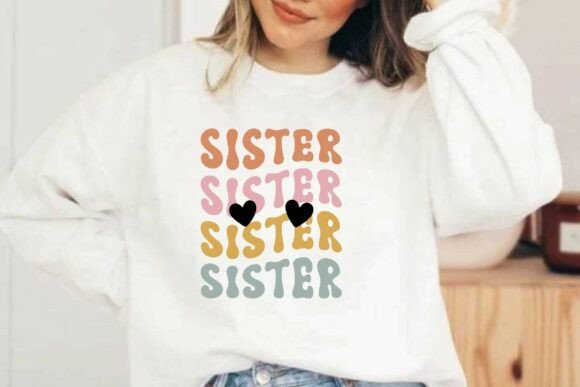 Retro Sister SVG PNG T-shirt Design Review
