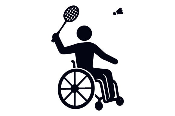 Wheelchair Badminton Player Silhouette